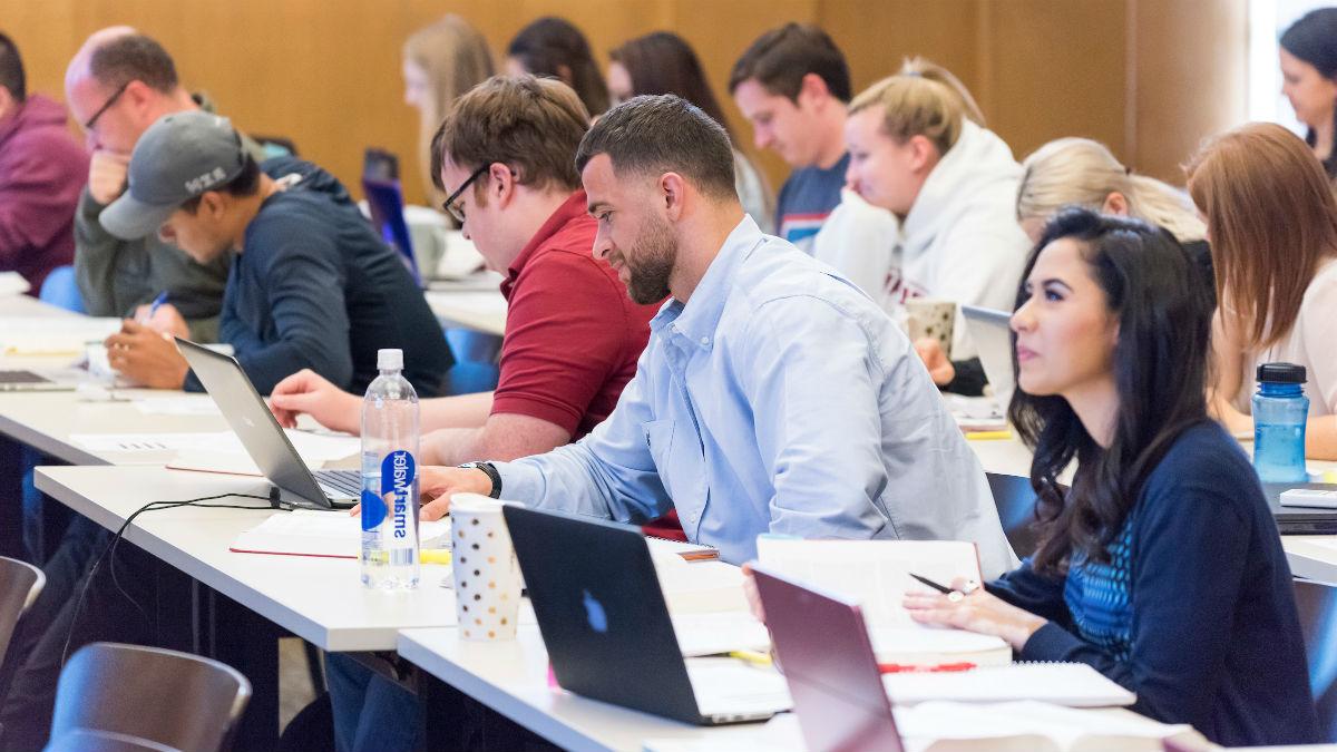 Students during class working.